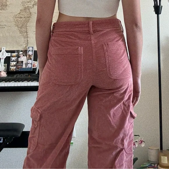 American Eagle Outfitters Pink Corduroy Pants - Picture 2 of 4